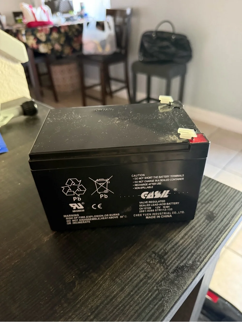 Ash Black 12V 12Ah Sealed Lead-Acid Battery - Valve Regulated